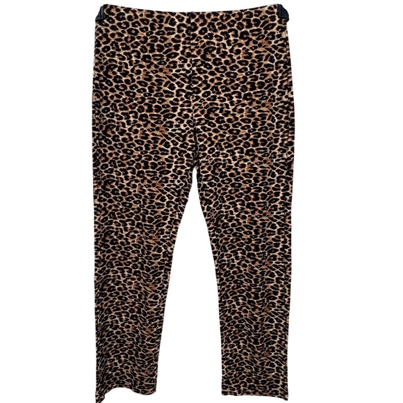 Crosby & Howard Pants - Crosby Black Brown Leopard Print Pants Leggings SMALL High Rise Knit - CJ